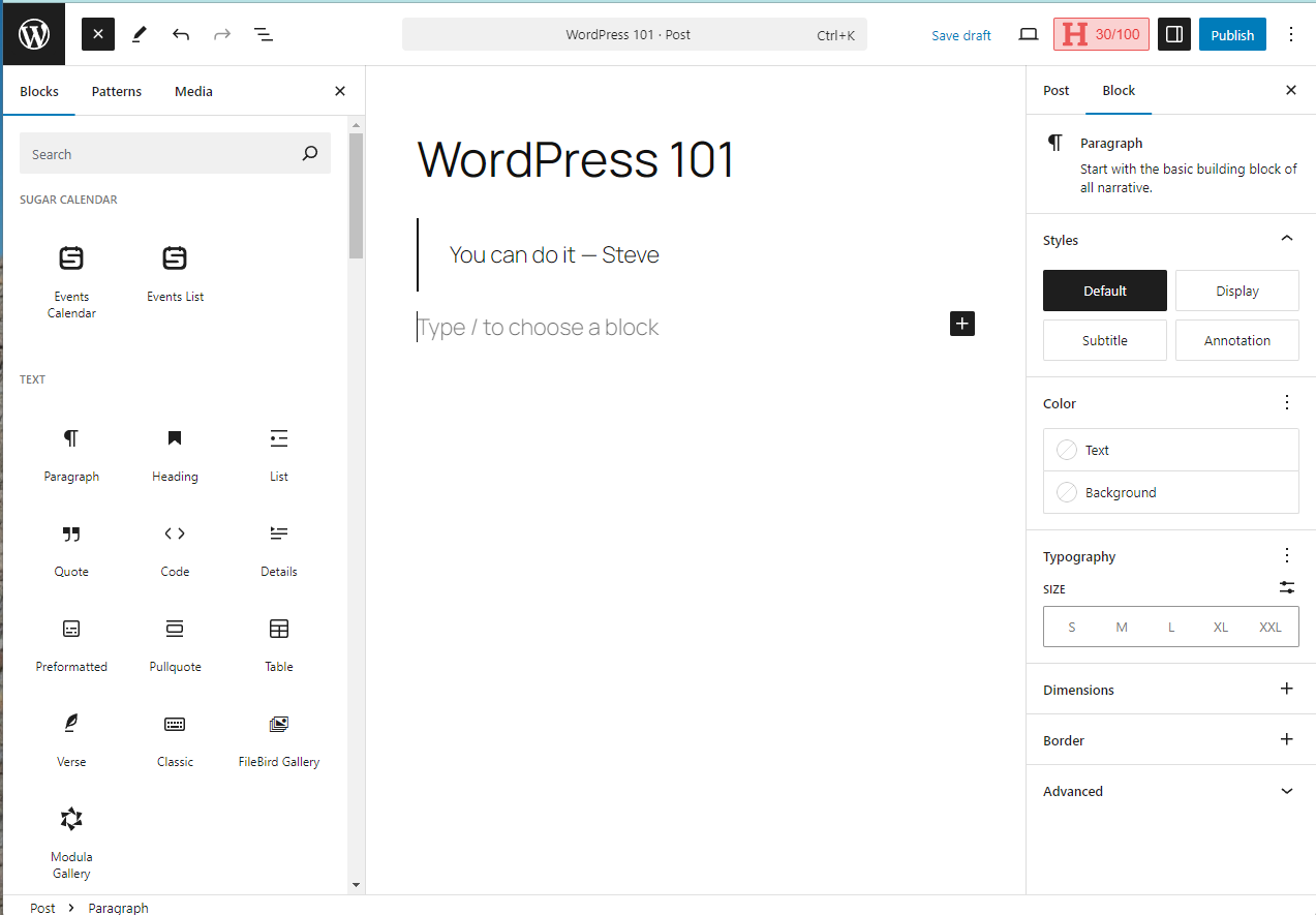 WordPress 101